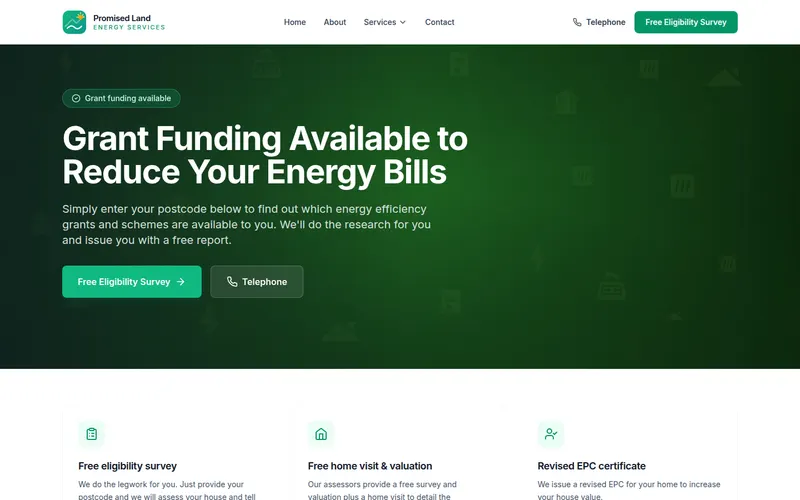 Promised Land Energy homepage